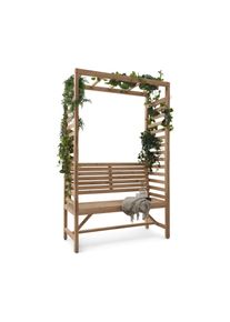 Tchibo - Zahradn&iacute; lavička s obloukem na růže - barva: hněd&aacute;