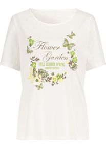 Damske Tričko s kr&aacute;tk&yacute;m ruk&aacute;vem z bavlny, s potiskem ecru-světlezelen&aacute; ,velikost 44