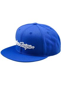 Troy Lee Designs Signature Flat Bill Snapback, cap , color: Blue/White , size: One Size