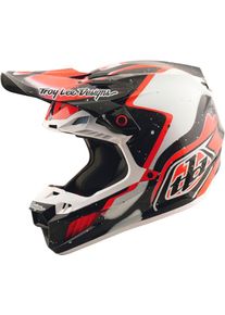 Troy Lee Designs SE5 Carbon Membrane, motocross helmet , color: Black/White/Red , size: XL