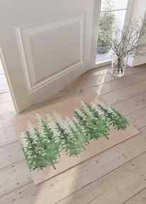 Rohožka s motivem zimn&iacute;ho lesa | Zelen&aacute; | Vel. 50x75 cm | bonprix
