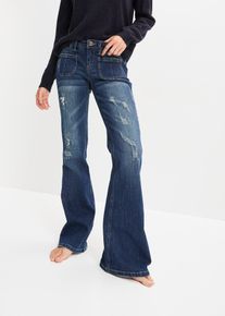 Strečov&eacute; dž&iacute;ny do zvonu Low Waist | Modr&aacute; | Vel. 50 | bonprix