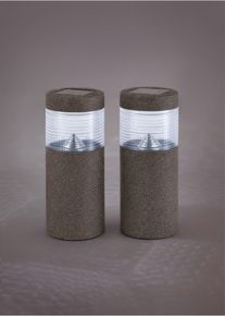 Sol&aacute;rn&iacute; dekorativn&iacute; sv&iacute;tidlo na osvětlen&iacute; cesty (2 ks v balen&iacute;) | &Scaron;ed&aacute; | Vel. 38,5x10 cm | bonprix