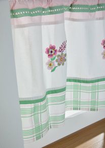 Vitr&aacute;žkov&aacute; z&aacute;clona s v&yacute;&scaron;ivkou z organick&eacute; bavlny | Růžov&aacute; | Vel. 60x115 cm | bonprix
