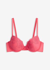 Vyztužen&aacute; podprsenka s květinovou v&yacute;&scaron;ivkou | Pink | Vel. 80B | bonprix