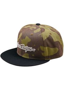 Troy Lee Designs Signature Camo Flat Bill Snapback, cap , color: Olive/Dark Brown/Black , size: One Size