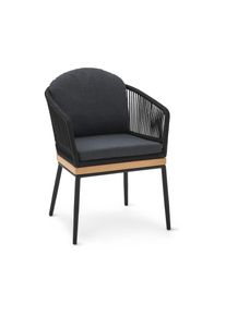 Tchibo - Zahradn&iacute; židle s textiln&iacute;m v&yacute;pletem - barva: čern&aacute;