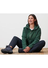 Tchibo - Bunda z pleten&eacute;ho fleecu s kapuc&iacute; - pro ženy - vel. XL 48/50 - barva: zelen&aacute;