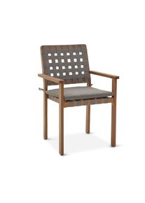 Tchibo - Stohovateln&aacute; zahradn&iacute; židle s p&aacute;sov&yacute;m v&yacute;pletem - barva: &scaron;ed&aacute;