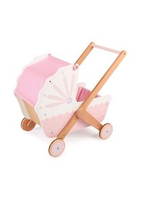 Tidlo Dřevěn&yacute; koč&aacute;rek pro panenky růžov&yacute;