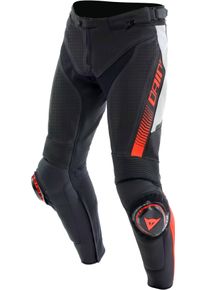 Dainese Super Speed S26, leather pants perforated , color: Black/White/Neon-Red , size: 58