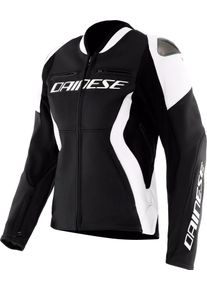 Dainese Racing 5 S26, leather jacket , color: Black/White , size: 54