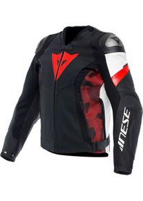 Dainese Avro 5 S26, leather jacket , color: Black/Red/White , size: 60