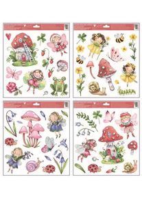 Anděl Okenn&iacute; f&oacute;lie s glitry - V&iacute;ly - 30 x 33,5 cm - 6789