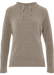 Damske Svetr s dlouh&yacute;m ruk&aacute;vem z žinylkov&eacute; př&iacute;ze sezamov&aacute; ,velikost 46