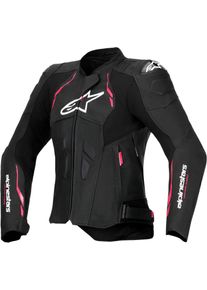 Alpinestars Stella Dusk, leather jacket women , color: Black/Pink/White , size: 50