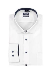 Velk&eacute; Velikosti - OLYMP - Luxor, Modern Fit, jednobarevn&aacute; ko&scaron;ile s ozdobn&yacute;mi prvky, extra dlouh&aacute; - 43SL - B&iacute;l&aacute;