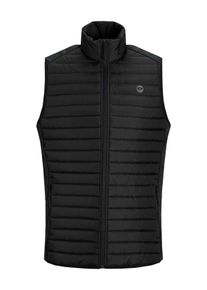 Jack & Jones Velk&eacute; Velikosti - Jack & Jones - Lehk&aacute; pro&scaron;&iacute;van&aacute; vesta s pružnou žerzejovou vsadkou - 5XL - Čern&aacute;