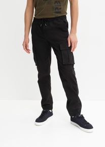 Cargo kalhoty bez zap&iacute;n&aacute;n&iacute; Regular Fit Straight | Čern&aacute; | Vel. 56 | bonprix