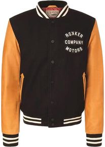 Rokker College, textile jacket , color: Dark Blue/Light Brown , size: XS