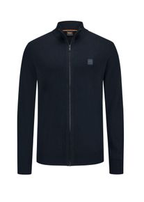 Velk&eacute; Velikosti - BOSS Orange - Ka&scaron;m&iacute;rov&yacute; kardigan - 5XL - N&aacute;mořnick&aacute; Modr&aacute;