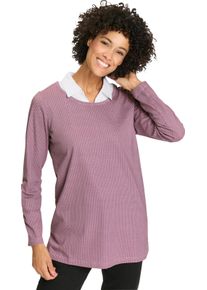 Damske Dlouh&eacute; tričko se vzhledem 2 v 1 růžov&aacute;-orchideov&aacute;-potisk ,velikost 46