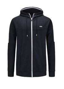 Velk&eacute; Velikosti - BOSS Green - Mikina s kapuc&iacute; a pod&iacute;lem streče - 3XL - N&aacute;mořnick&aacute; Modr&aacute;