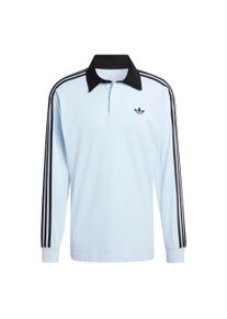 adidas originals Muži Tričko '3-STRIPES RUGBY LONGSLEEVE' světlemodr&aacute; / čern&aacute; XS