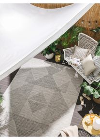 benuta nest Vnitřn&iacute; a venkovn&iacute; koberec Bronco &Scaron;ed&aacute; 120x170 cm &Scaron;ed&aacute; Geometrick&yacute;