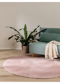 benuta Basic Uměl&eacute; kož&iacute;&scaron;kov&eacute; koberce Furry Růžov&aacute; &oslash; 120 cm Růžov&aacute; Zv&iacute;řec&iacute; motiv,Jednobarevn&yacute;