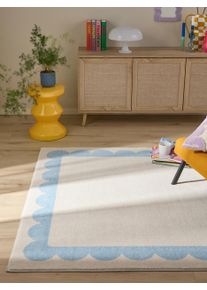 benuta POP Prateln&yacute; koberec Frame Modr&aacute; 200x300 cm0000 Modr&aacute; Okraj