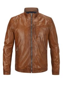 Velk&eacute; Velikosti - Milestone - Lehk&aacute; kožen&aacute; bunda MSJumper z jehněč&iacute; nappa kůže, Regular Fit - 60 - Hněd&aacute;