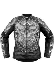 Icon Overlord3 Noble, textile jacket women , color: Black/White , size: L