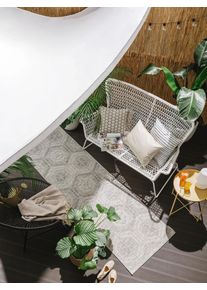 benuta nest Vnitřn&iacute; a venkovn&iacute; běhoun Bronco &Scaron;ed&aacute; 80x250 cm0000 &Scaron;ed&aacute; Geometrick&yacute;