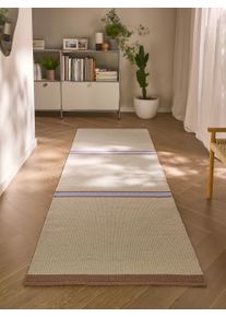 benuta pure Vlněn&yacute; běhoun Livio B&eacute;žov&aacute;/Modr&aacute; 70x200 cm B&eacute;žov&aacute;/Modr&aacute; Proužky