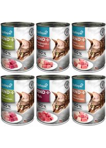 ZooRoyal hověz&iacute;+ kombinovan&eacute; balen&iacute; pro kočky, 6 &times; 400 g