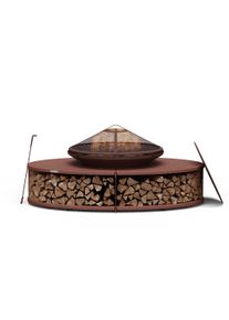 Blumfeldt Firebowl Ebeko 3 v 1, lze použ&iacute;t jako gril nebo stůl, grilovac&iacute; ro&scaron;t + ochrana proti jiskr&aacute;m