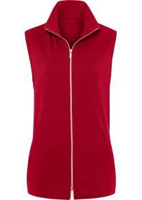 Damske Dlouh&aacute; vesta s dvoucestn&yacute;m zipem červen&aacute; ,velikost 52
