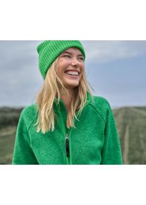 Tchibo - Bunda z pleten&eacute;ho fleecu - pro ženy - vel. XS 32/34 - barva: zelen&aacute;