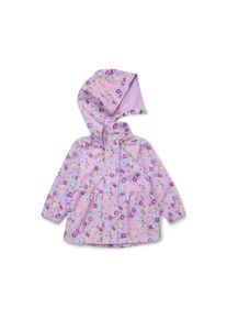 Tchibo - Dětsk&aacute; softshellov&aacute; bunda - d&aacute;msk&eacute; - vel. 110/116 - barva: fialov&aacute;/květovan&yacute;