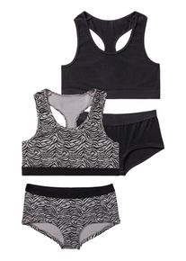 Lascana D&iacute;vka Pr&aacute;dlo-souprava světle &scaron;ed&aacute; / čern&aacute; 134/140