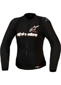 Alpinestars Stella SMX Air, textile jacket women , color: Black/White/Neon-Red , size: XL