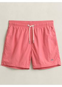 Velk&eacute; Velikosti - Gant - Plavky z recyklovan&eacute;ho materi&aacute;lu s v&yacute;&scaron;ivkou loga - 4XL - Červen&aacute;