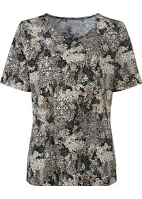 Damske Tričko s kr&aacute;tk&yacute;m ruk&aacute;vem s recyklovan&yacute;m polyesterem &scaron;ed&aacute;-ecru-potisk ,velikost 46