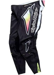 Troy Lee Designs SE Ultra Proton, textile pants , color: Black/White/Neon-Yellow/Pink , size: 28