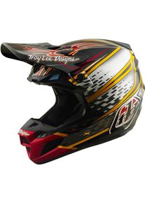 Troy Lee Designs SE5 Composite Wings, motocross helmet , color: Black/Grey/Orange/Red , size: XXL