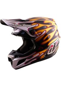 Troy Lee Designs SE5 Carbon Overspray, motocross helmet , color: Black/Gold/Red/White , size: XL