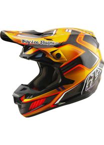 Troy Lee Designs SE5 Carbon Crest, motocross helmet , color: Black/Gold/Red , size: S