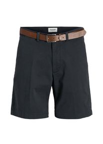 Jack & Jones Velk&eacute; Velikosti - Jack & Jones - Chino &scaron;ortky s kožen&yacute;m p&aacute;skem - 42/30 - N&aacute;mořnick&aacute; Modr&aacute;