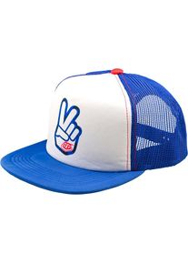 Troy Lee Designs Peace Out Trucker Snapback, cap , color: White/Blue , size: One Size